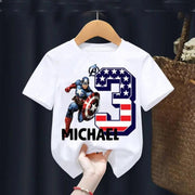 Captain America Birthday Personalize Name Boy