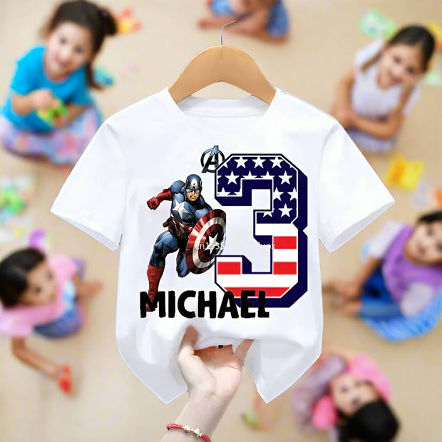 Captain America Birthday Personalize Name Boy