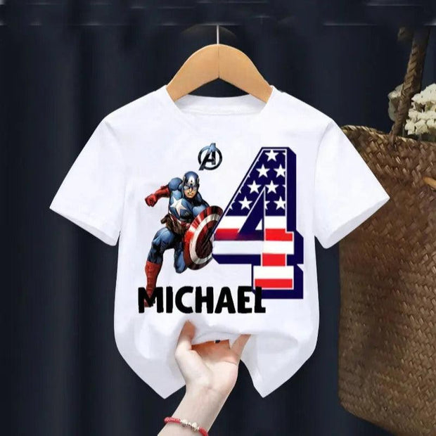 Captain America Birthday Personalize Name Boy