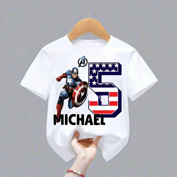 Captain America Birthday Personalize Name Boy