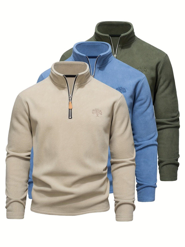 Fleece Pullover Sweatshirts - Half-Zip (3PCS)