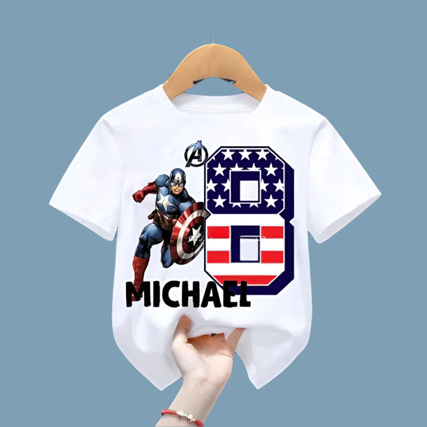 Captain America Birthday Personalize Name Boy