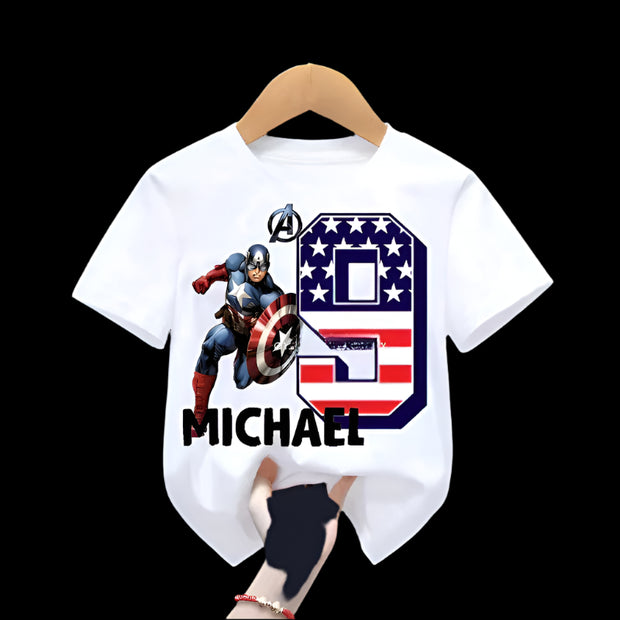 Captain America Birthday Personalize Name Boy