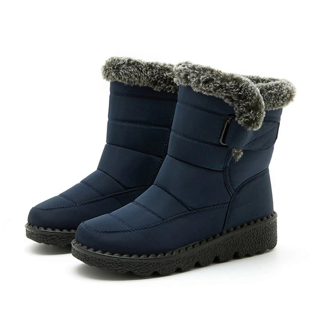 Women's Winter Waterproof Snow Boots with Faux Fur - Suityble