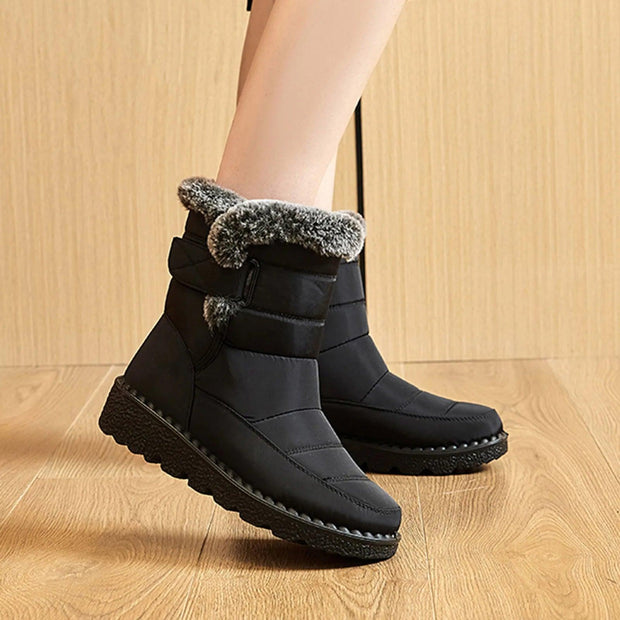 Women's Winter Waterproof Snow Boots with Faux Fur - Suityble