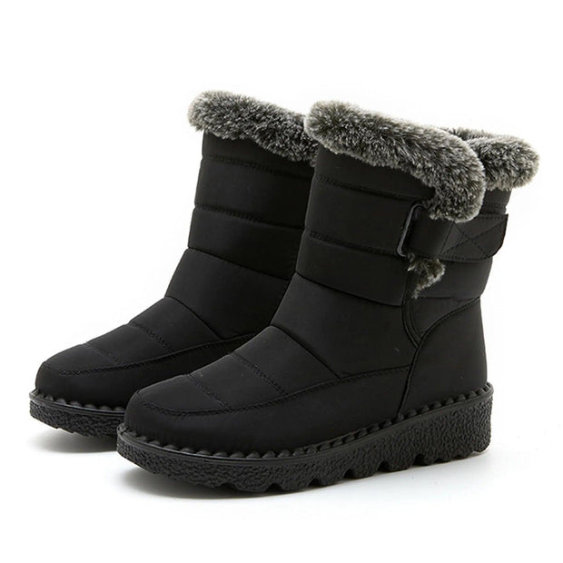 Women's Winter Waterproof Snow Boots with Faux Fur - Suityble